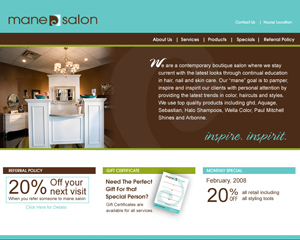 mane salon website